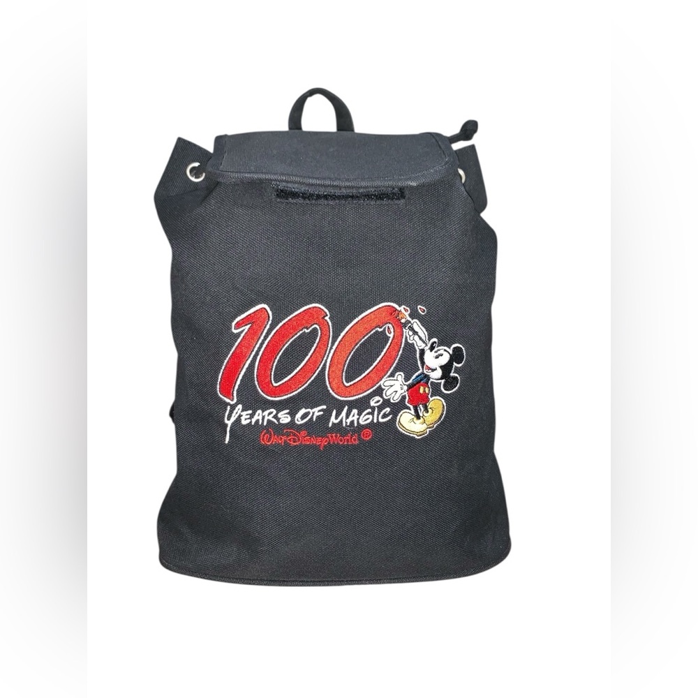 Vintage Walt Disney World Mickey Mouse "100 Years of Magic" Backpack Drawstring